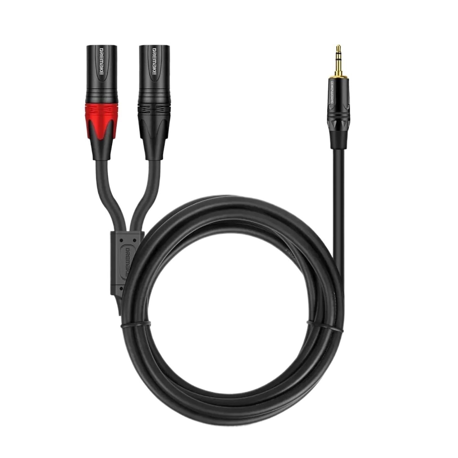 3.5mm TRS Stereo to Double XLR Male Patch Cord 3.5mm 1/8 Inch to Dual XLR Male Adapter Breakout Y Splitter Cable(3m)
