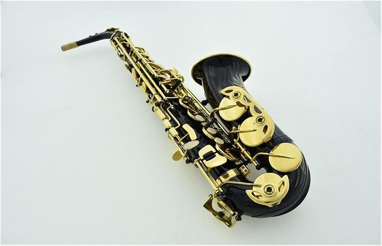 Black Alto Saxophone Brass Engraving Mode Black Gold Musical Instruments Professional Alto Sax and Case Student Saxophone