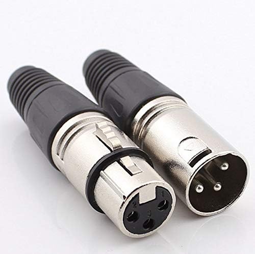 Davitu Electrical Equipments Supplies - 100pcs XLR Connector Male & Female 3-Pin XLR Mic Microphone Audio Cable Connectors - (Color: Male)