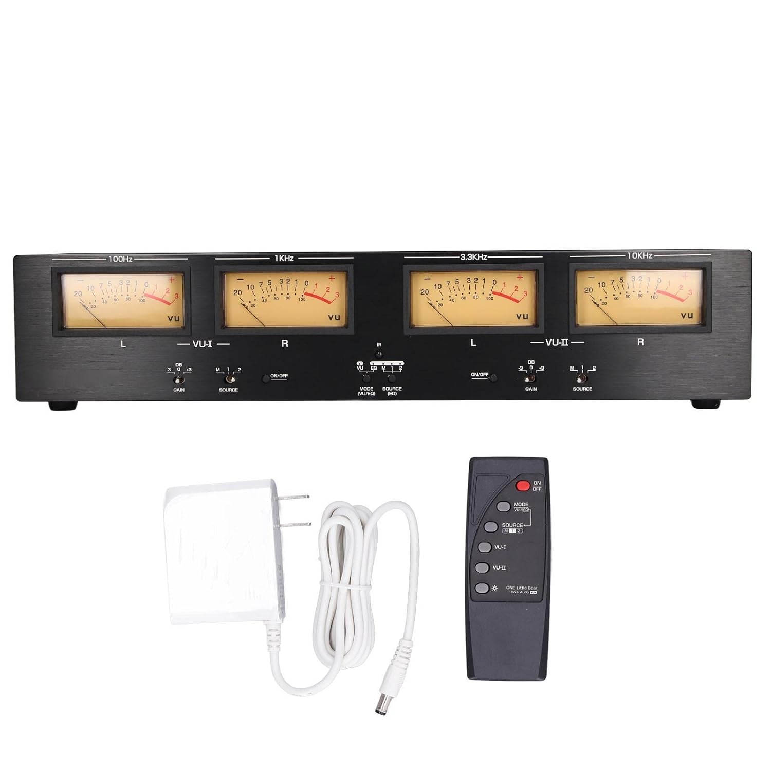 4 Way VU Meter 3 Gain DC 12V 1A Power Off Data Storage Analog Sound Level Meter for Audio Equipment