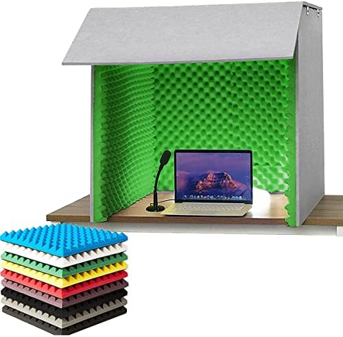 Desktop Soundproof Cover Isolation Booth Portable Vocal Recording Booth self Made Portable Sound Recording Vocal Booth Box Vocal Sound Absorbing Shield Sound Proof Foam Pan