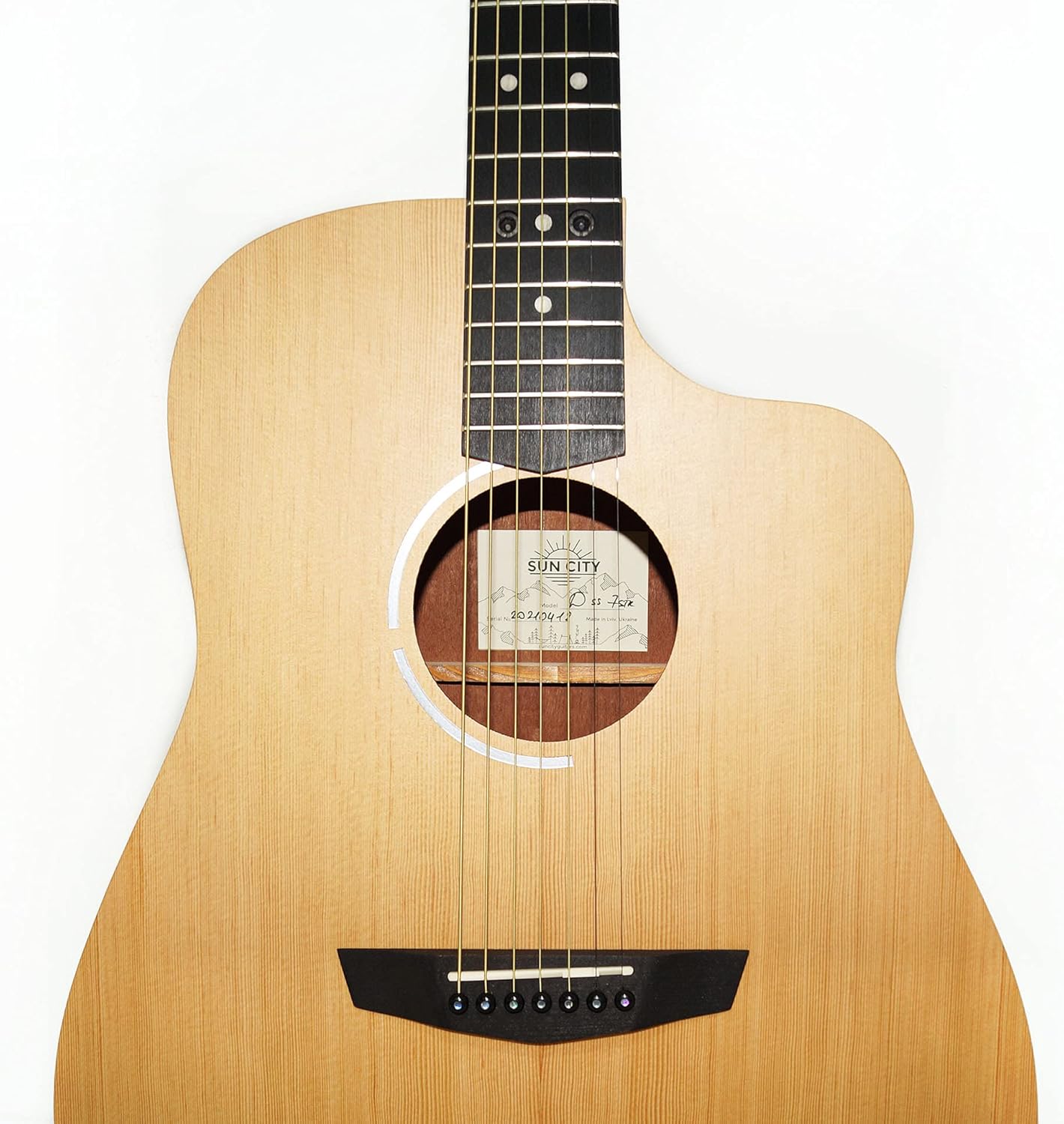 Acoustic guitar, Ukrainian Seven 7 String Guitar, Сutaway, Sand, Natural Wood made in Ukraine, Original Acoustic Guitar, Wonderful Sound, Gift Hobby Musical Instrument