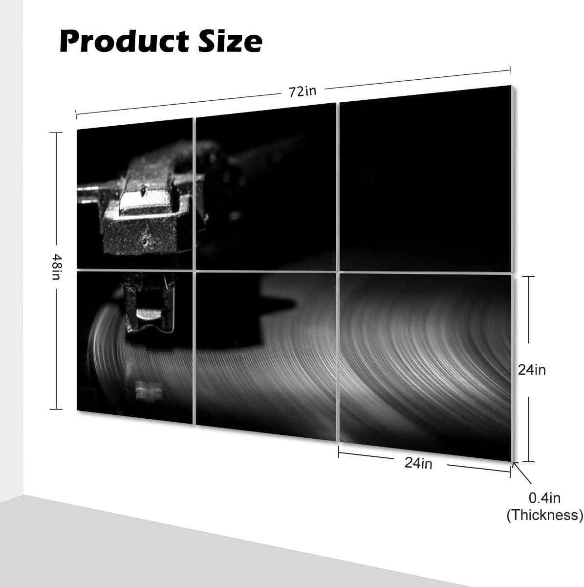 6 Pack Art Acoustic Panels Old style turntable close up a Soundproof Wall Panels Padding Decorative Sound Absorbing Panels 72