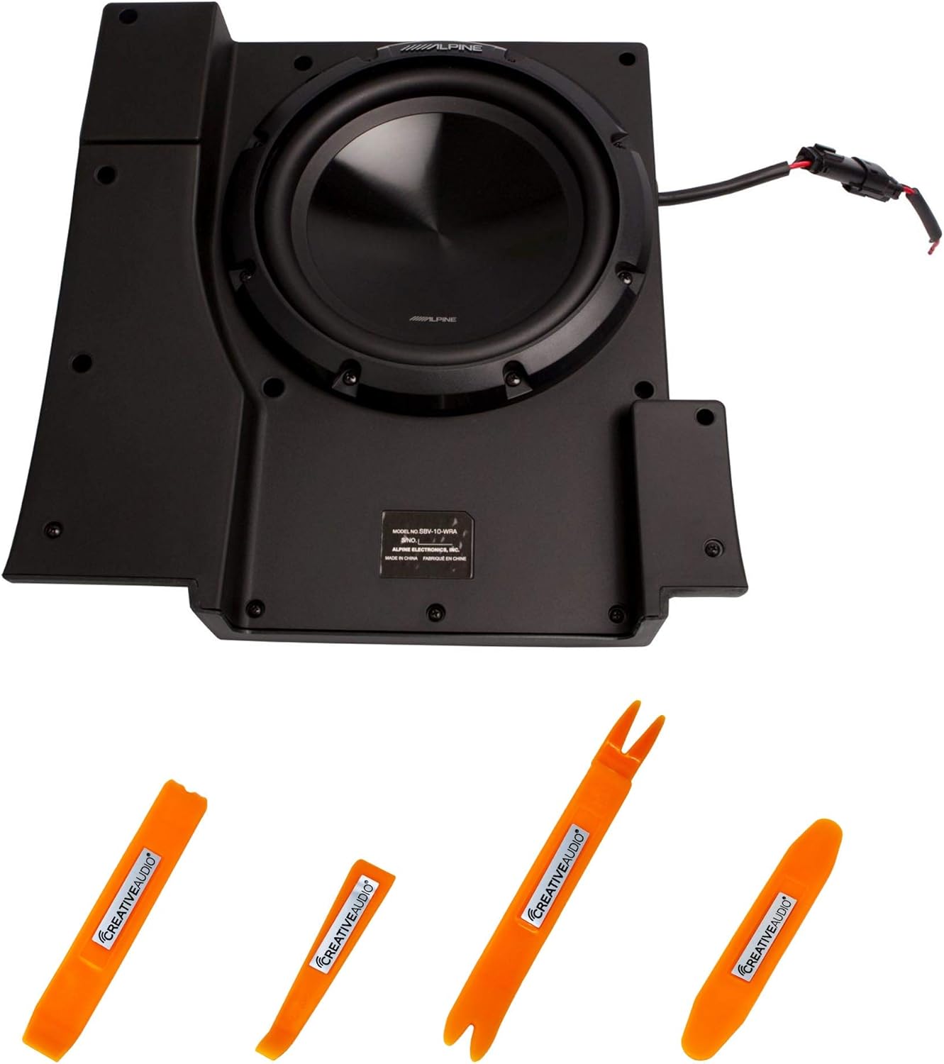 Alpine SBV-10-WRA Pre-Loaded 10-Inch Subwoofer for 2007-2018 Jeep Wrangler JKU with Panel Tool Kit