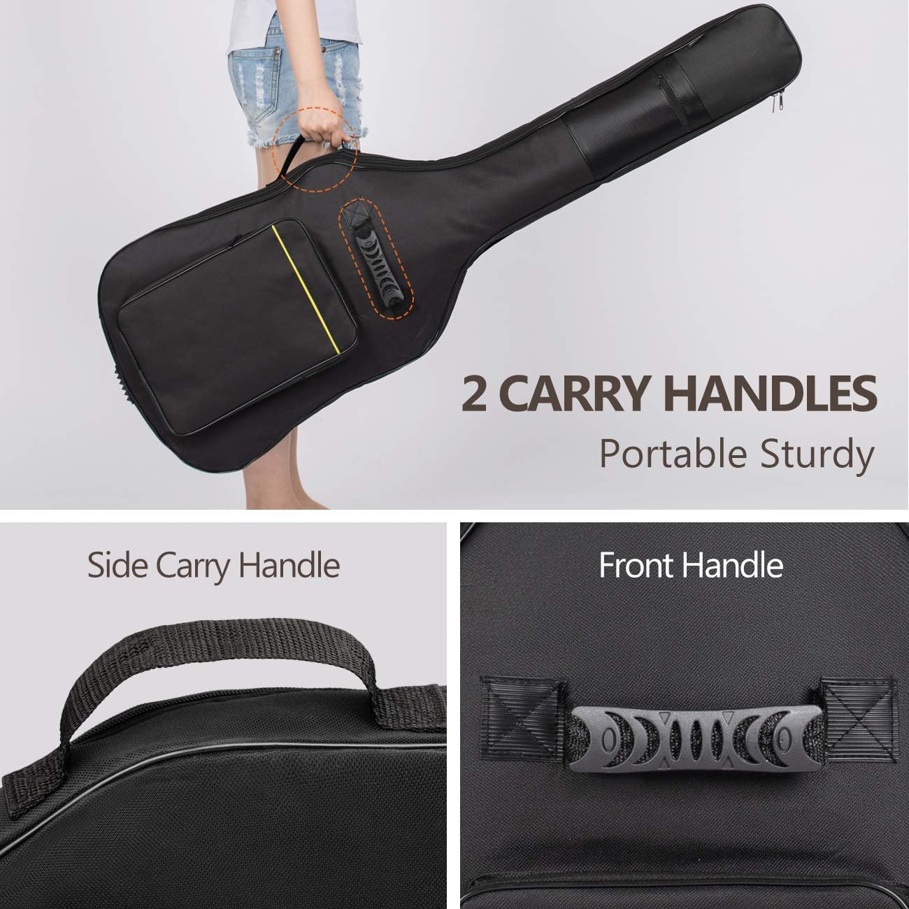 CAHAYA Electric Bass Guitar Bag Gig Bag 0.3in Padding + Backpack 0.3in Padding