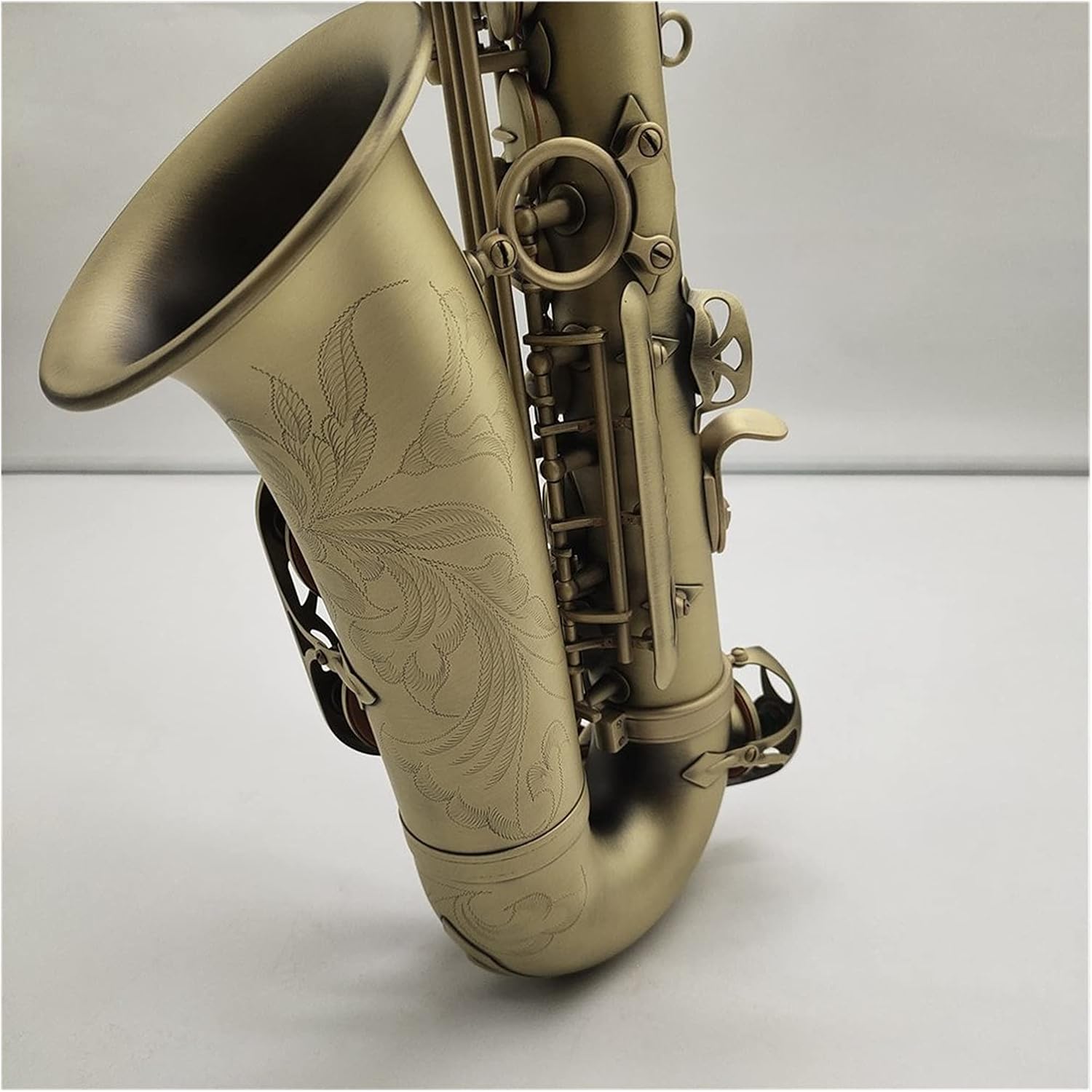 Sax Beginners Kit Alto Saxophone Reference 54 Antique Copper Plated E- Flat Musical Instrument with Mouthpiece Reed Neck Wind Instrument (Color : Dark Khak)