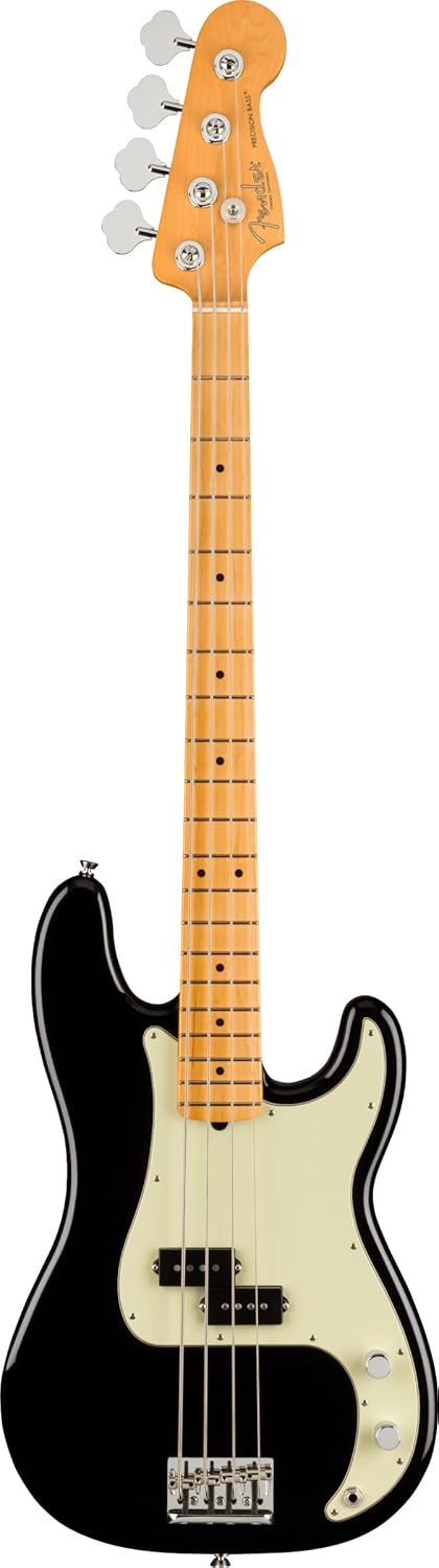 Fender American Professional II Precision Bass Black Bundle with Deluxe Case, Instrument Cable, Tuner, Strings, Strap Blocks, Strap, and Austin Bazaar Instructional DVD