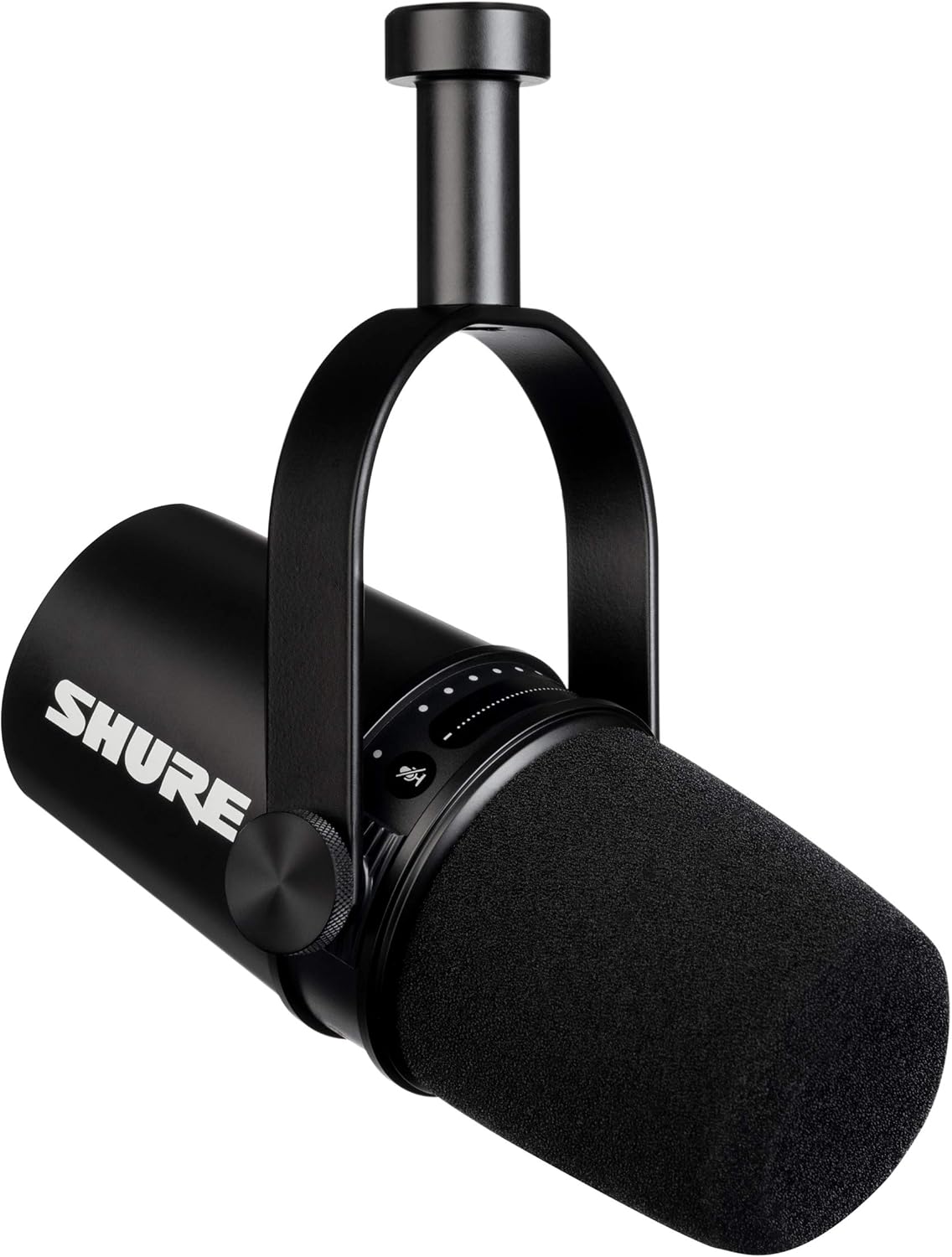 Shure MV7 USB Podcast Microphone for Podcasting, Recording, Live Streaming & Gaming, Built-in Headphone Output, All Metal USB/XLR Dynamic Mic, Voice-Isolating Technology, TeamSpeak Certified - Black
