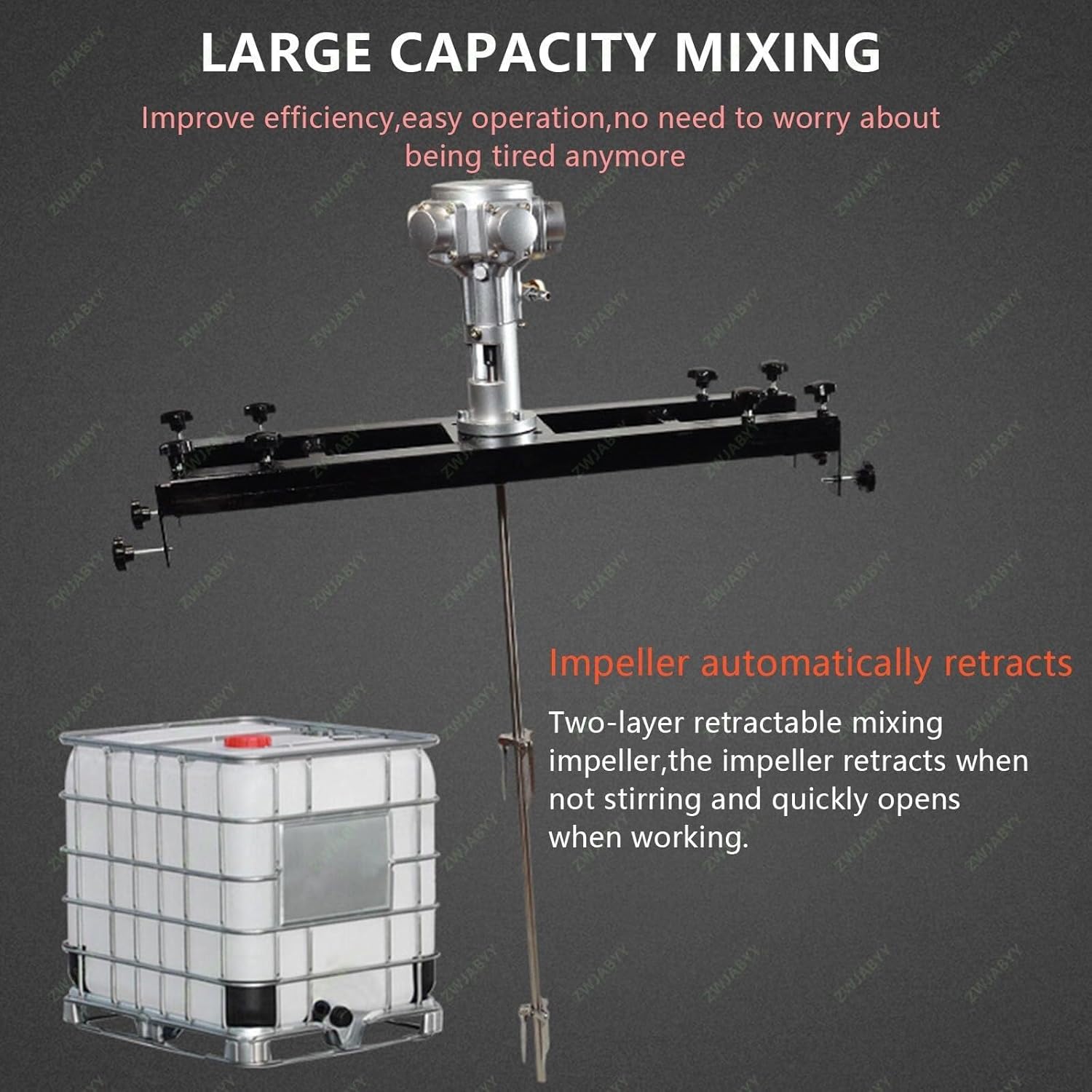 IBC Agitator,Electric Tank Mixer Machine, Commercial Paint Stirring Machine with Support Hanger,Paint Mixing Equipment,for Ink Dissolver Agitator (Size : Large5cylinders)