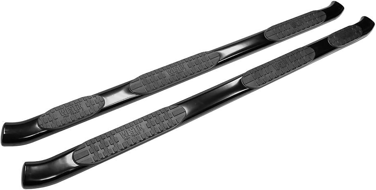 Westin 21-534605 Black Pro Traxx 5 Oval W2W Nerf Step Bars fits 2007-2013 Silverado Sierra 1500 Ext. Cab 2007-2019 Silverado Sierra 2500 3500 Ext./Dbl. Cab (8ft. Bed)(Excl. Dually, 2007 Classic)1 Pair