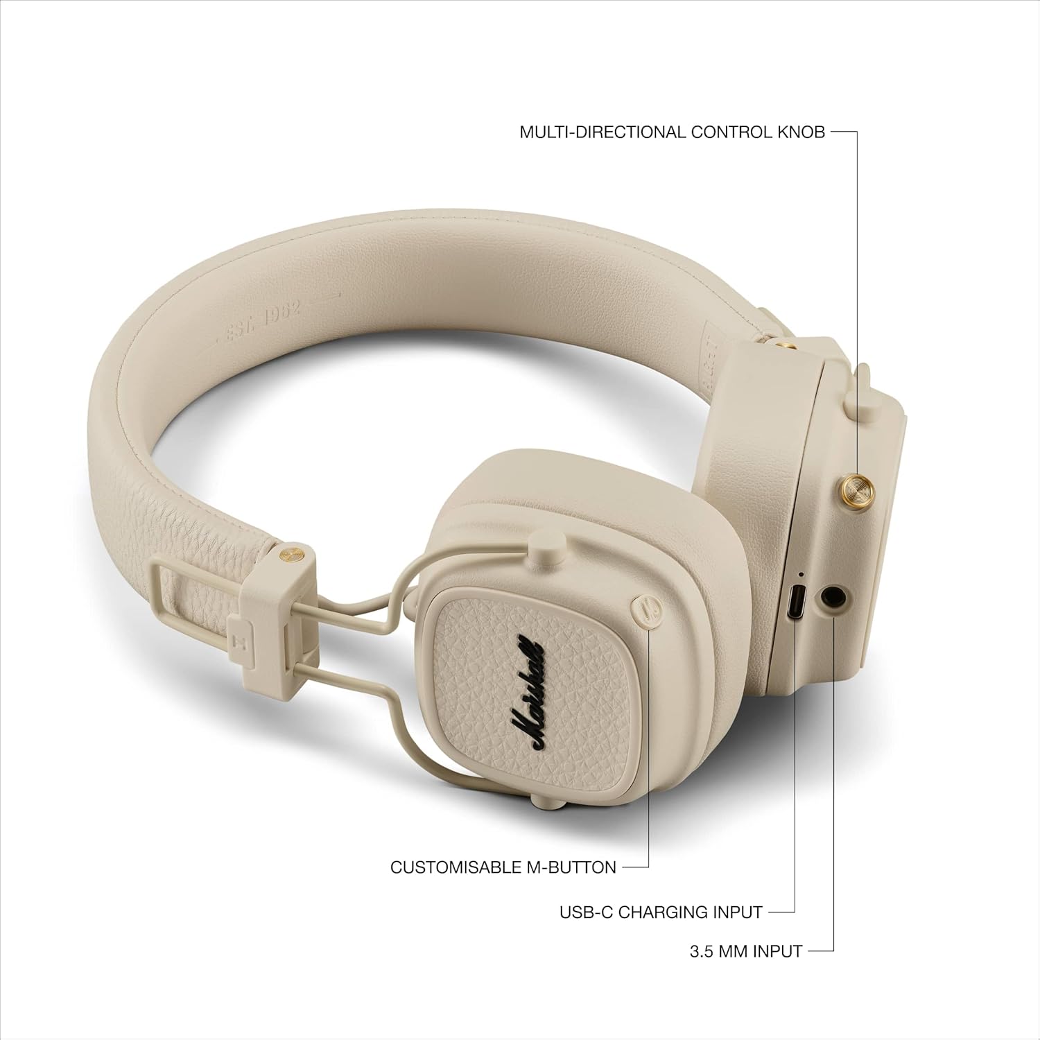 Marshall Major V On-Ear Wireless Bluetooth Headphone - Cream