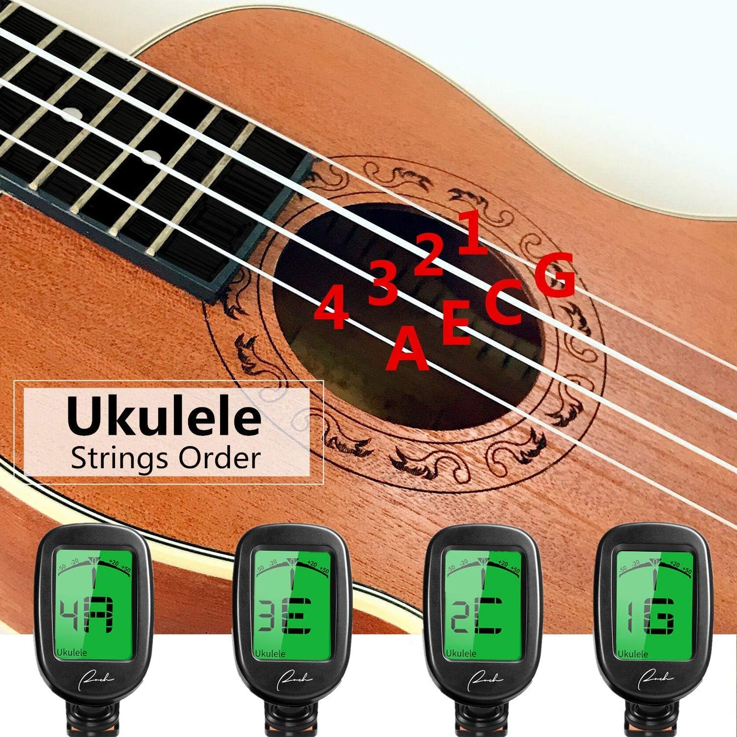 Ranch Left Handed Concert Ukulele 23 inch Professional Wooden Ukelele Instrument with Padded Gig Bag - Clip On Tuner for Acoustic Electric Guitar Ukulele Violin Bass Banjo Chromatic - Classical Black