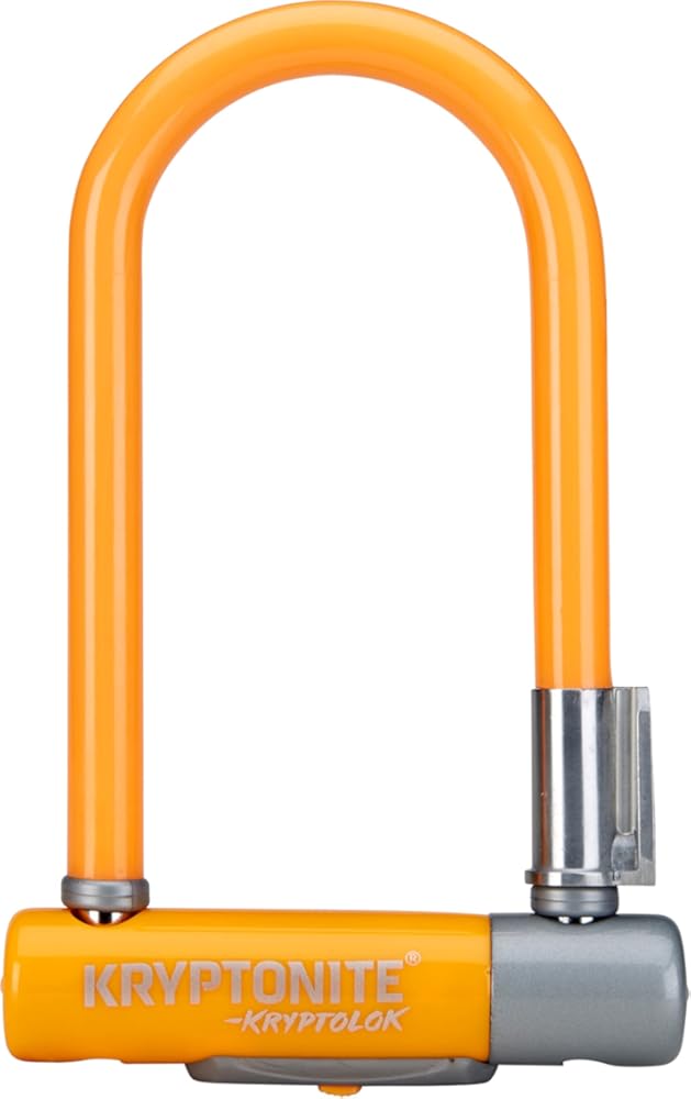 Kryptonite Kryptolok Mini-7 Bike U-Lock, Heavy Duty Anti-Theft Bicycle U Lock, 12.7mm Shackle with Mounting Bracket and Keys, High Security Lock for Bicycles Scooters