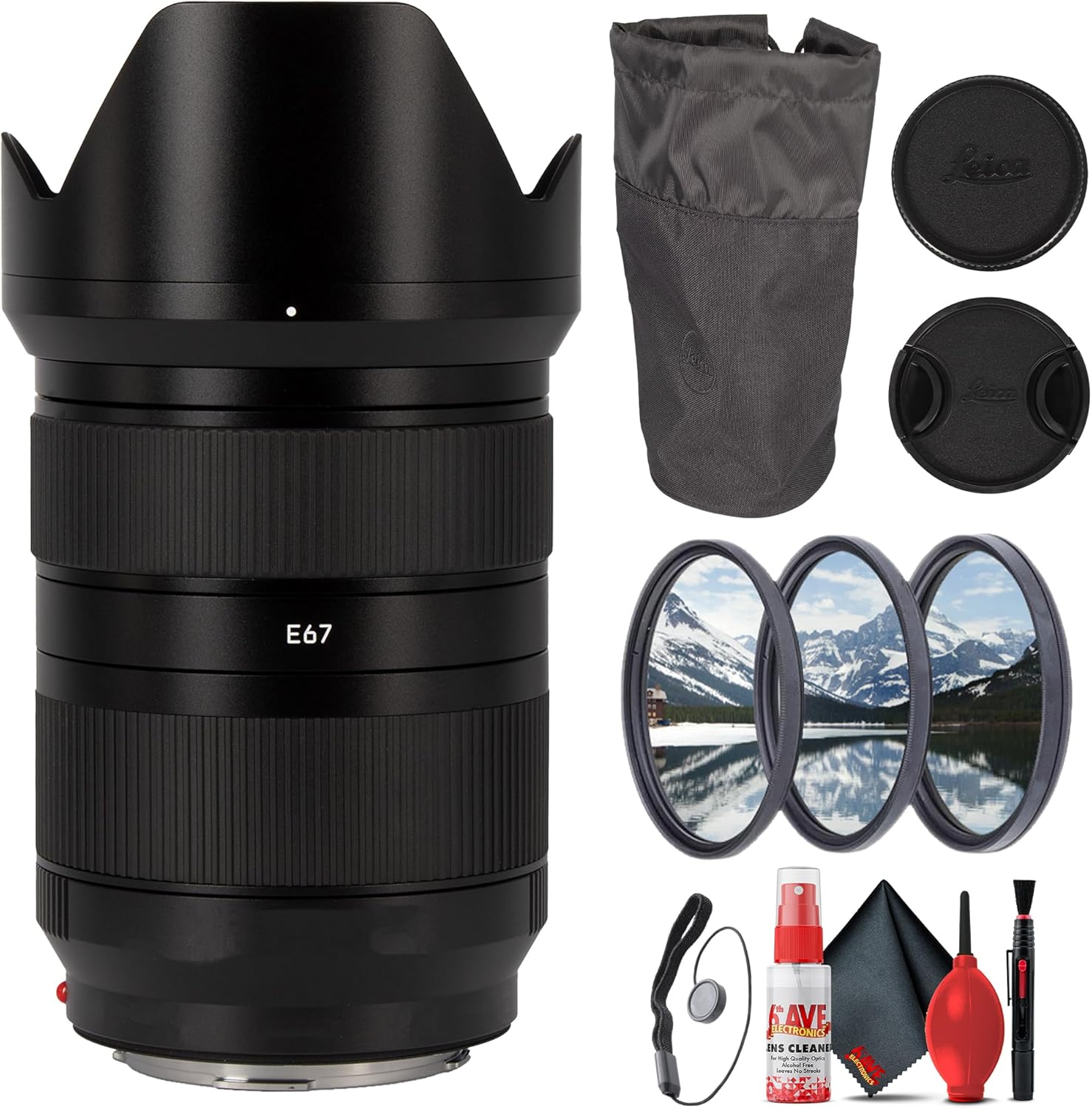 Leica Vario Elmarit SL 28-70mm f2.8 ASPH Lens L Mount | Constant Aperture Standard Zoom with Fast Autofocus and High Resolution Optics (11196) + Lens Filter Kit + Cleaning Kit + Cap Keeper