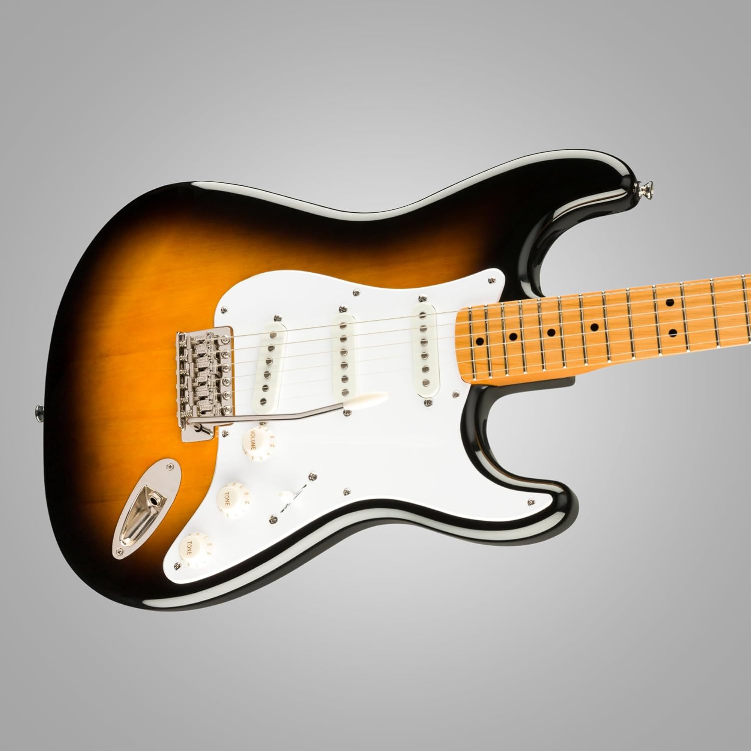 Squier Classic Vibe '50s Stratocaster, Maple Fingerboard, 2-Color Sunburst - 0374005500 Bundle w/ 12-Pack Guitar Pick and Liquid Audio Polishing Cloth