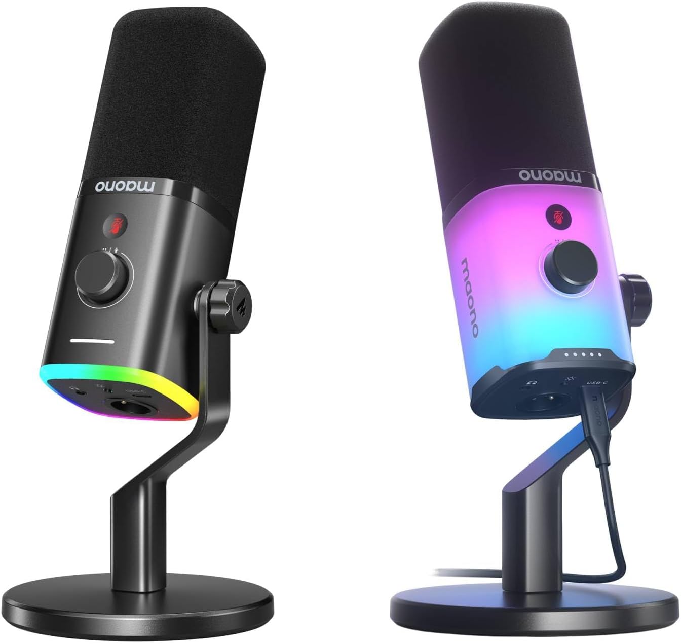 MAONO Dynamic Gaming Microphone: USB XLR Dynamic Computer Microphone with Software-RGB PC Mic for Gamer-Podcast Microphone Kit for Streaming Recording Studio YouTube (PD100