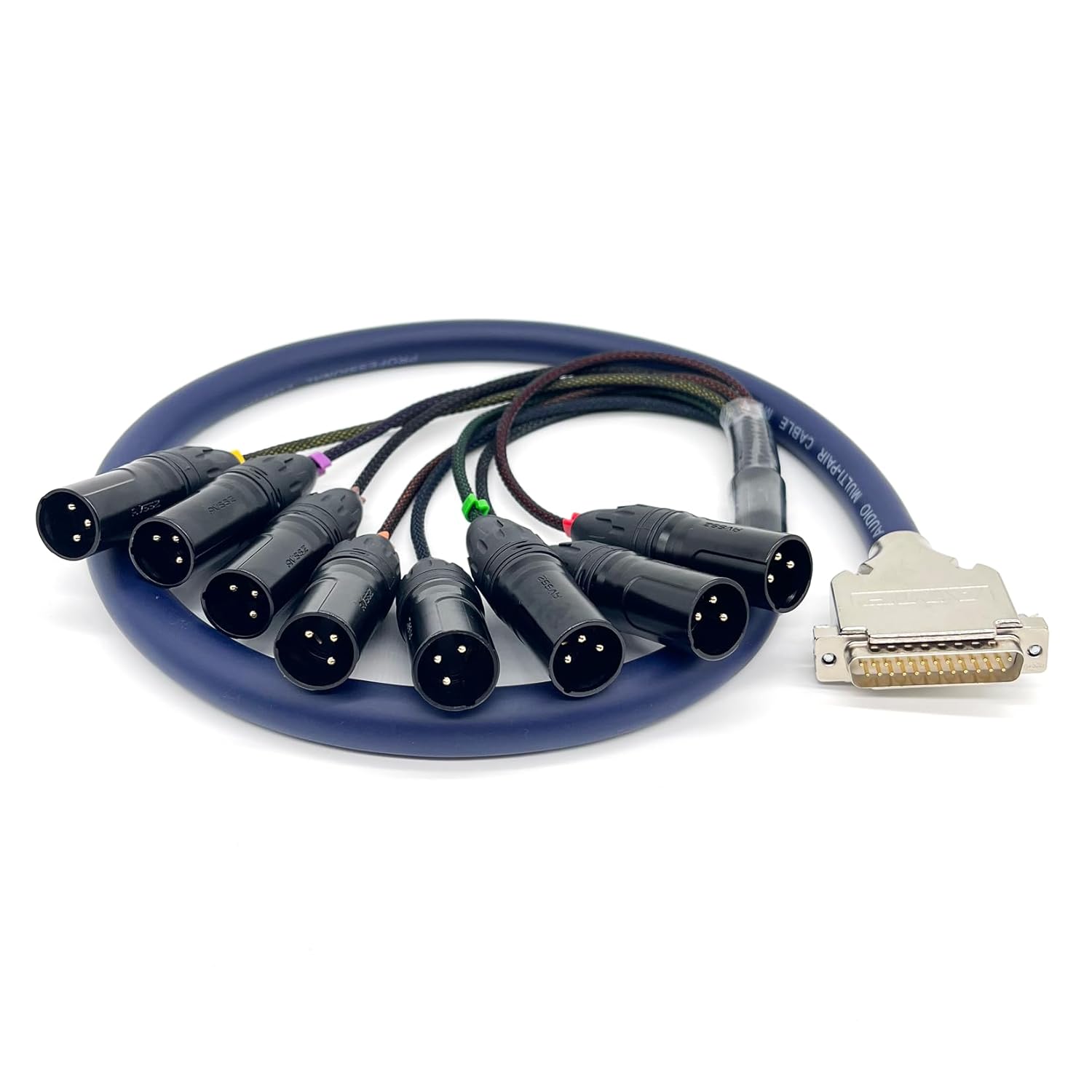 4.92Ft DB25 Male to 8-Channel XLR Male 3Pin Snake Cable,Balanced Audio Snake Cable,D-Sub Highly Shield Analog Audio PVC Snake Modular Cables for Patchbay,Mixer,or Stage Box 1.5M