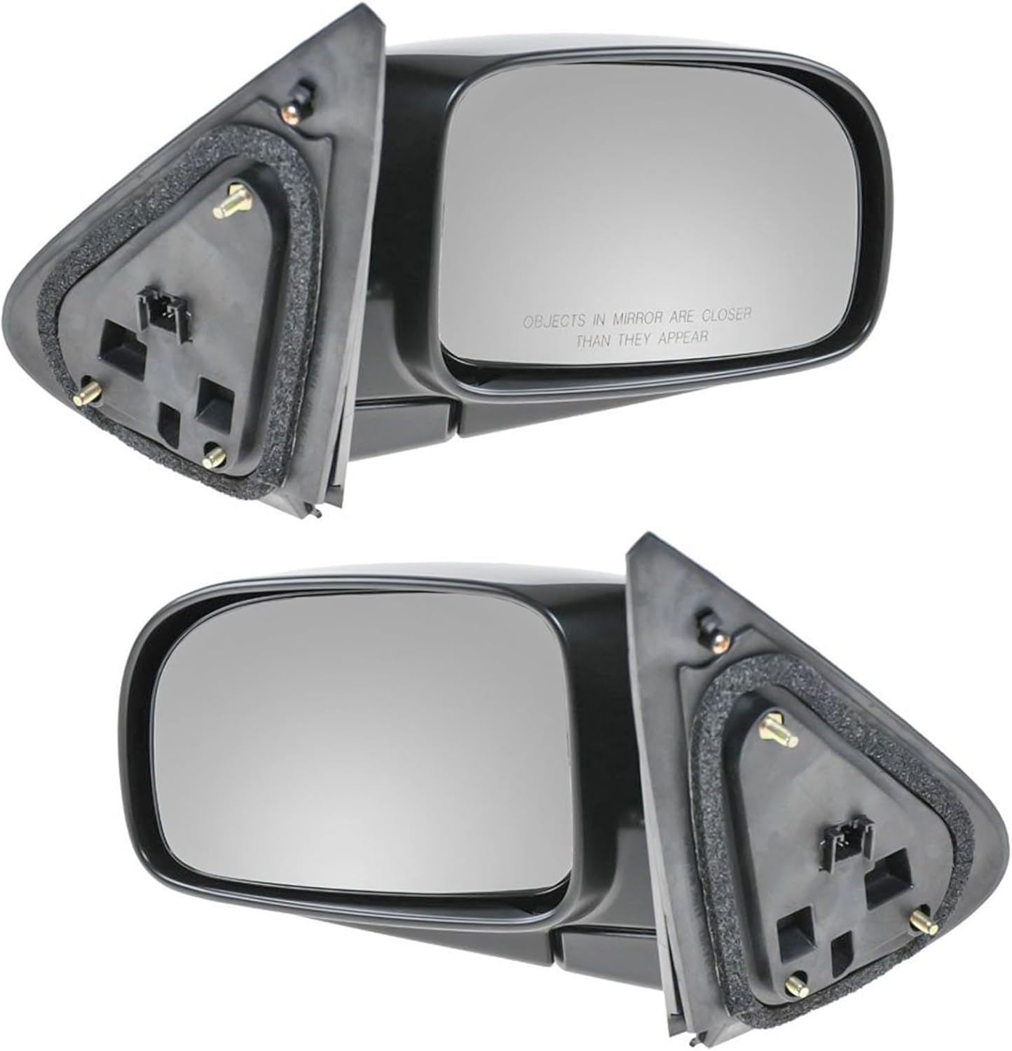 TRQ 2 Piece Driver and Passenger Side Mirror Assembly Set Electric Adjustment Heated No Memory Black Compatible with 2007-2012 Hyundai Santa Fe HY1320156 HY1321156