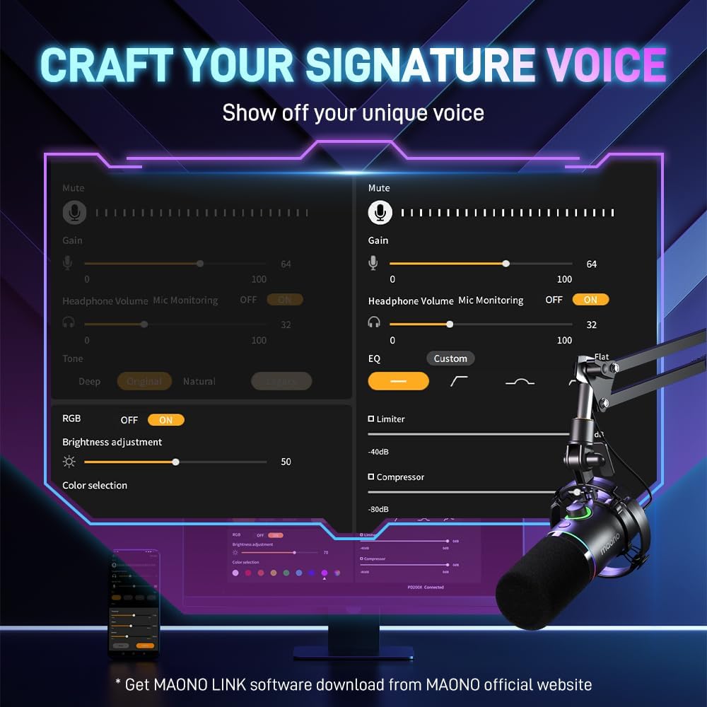 MAONO USB Audio Interface for PC & XLR Dynamic Microphone: Interface with XLR Input 24-bit/192kHz Routing Software Loopback for Recording Music, Guitar, Podcast, Streaming
