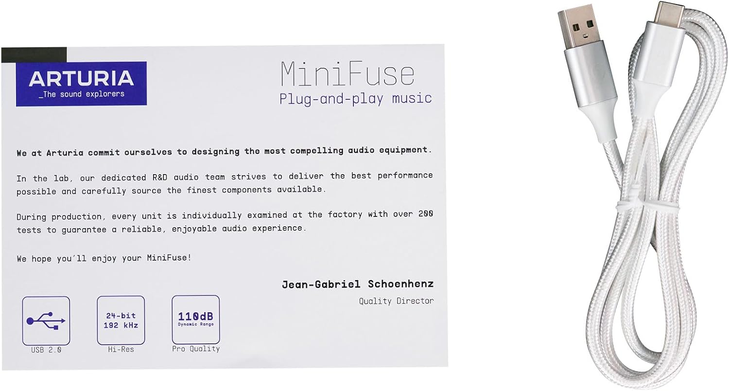 Audiosavings Bundle:(1) Arturia Minifuse 2 White 2x2 USB MIDI Audio Recording Interface+Software Bundle with (1) Rockville RPB2-BLACK Handheld Wireless Portable Bluetooth Speaker Great Sound (Items 2)