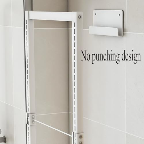 Bathroom Shelf Over Toilet Wall Mount, Toilet Shelf Rack Adjustable, Bathroom Storage Organizer No Drill with Hooks for Over Toilet Storage and Bathroom Shelf (Col