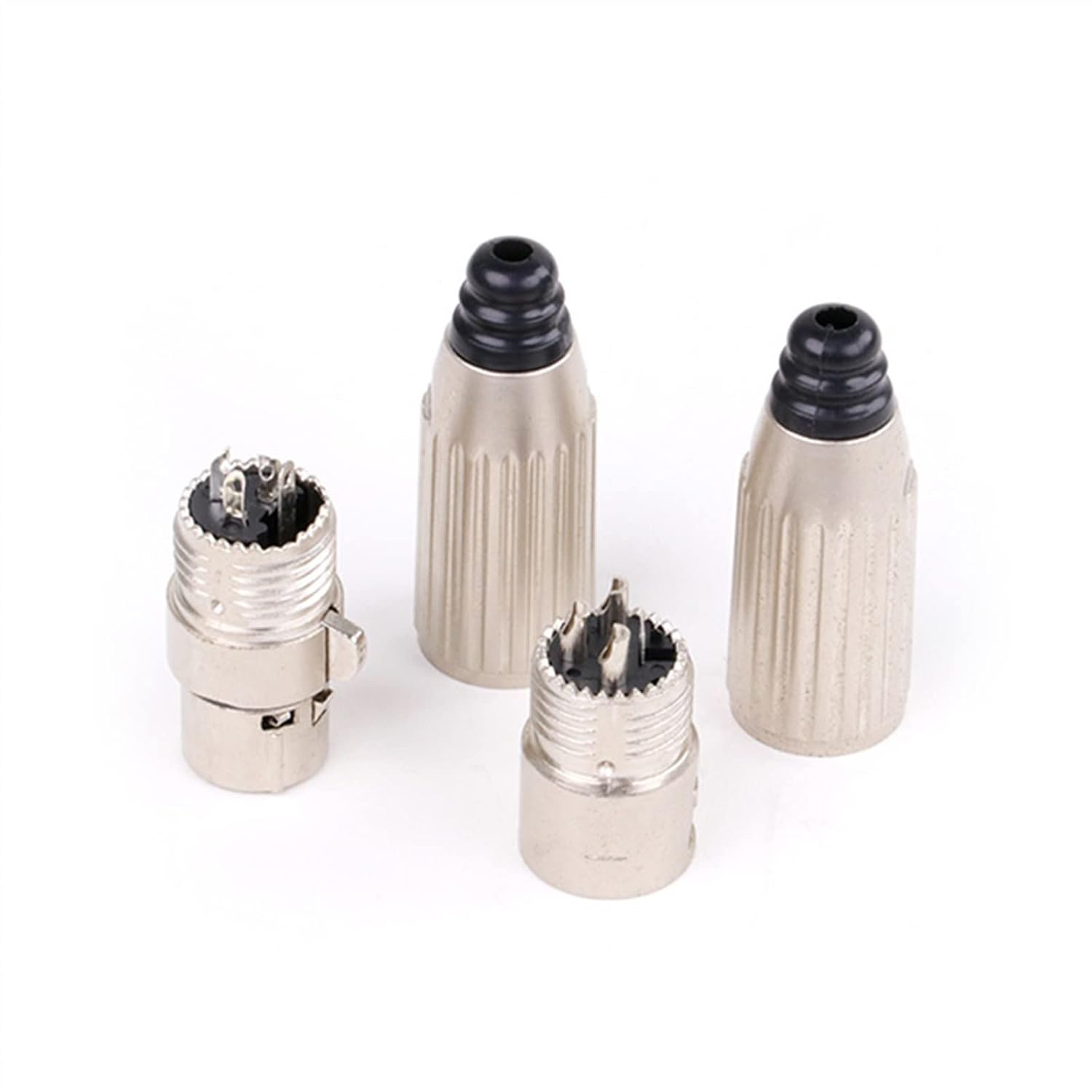 Silver Cable Soldering Straight Adapter X L R 3 Pin Male Female Plug XLR Audio Microphone Connector Adapter 10Pcs (Color : 10xD1033F)