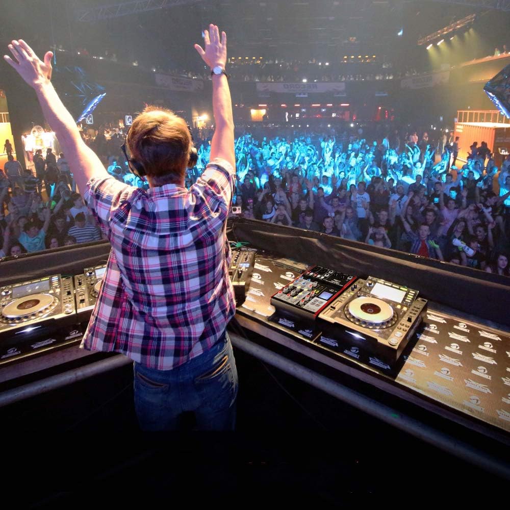 PYLE Studio Audio Sound Mixer Board - 6 Channel Bluetooth Compatible Professional Portable Digital DJ Mixing Console w/ USB Mixer Audio Interface - Mixing Boards For Studio Recording - PMXU68BT