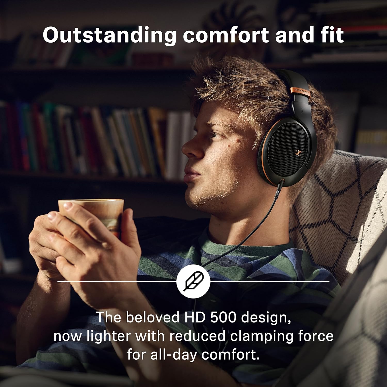 Sennheiser HD 505 - Wired Headphones Over Ear with Transparent Sound and Controlled Bass, Enhanced Comfort Studio Headphones for Music, Work, Gaming, Audiophiles, Students, Traveling, Copper Edition