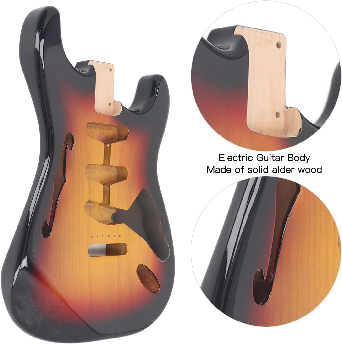 Electric Guitar Body, With SSS Wiring Way Design, Wooden Electric Guitar Body with High Gloss Finish for ST (GSB13ST Color Block