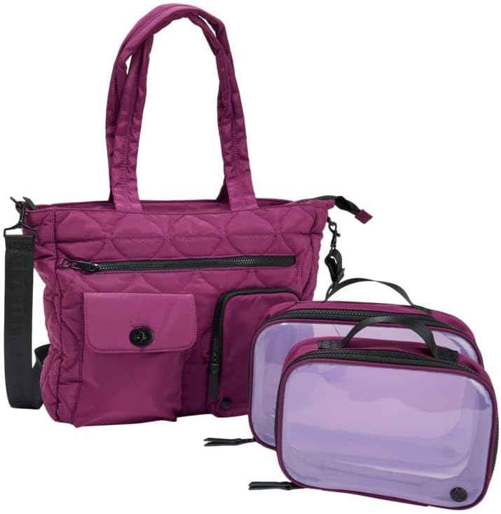 Samantha Brown Anti-Theft Travel Tote with Organizers, 15.5L x 5W x 12.25H inches, Adjustable Strap, Zipper Closure