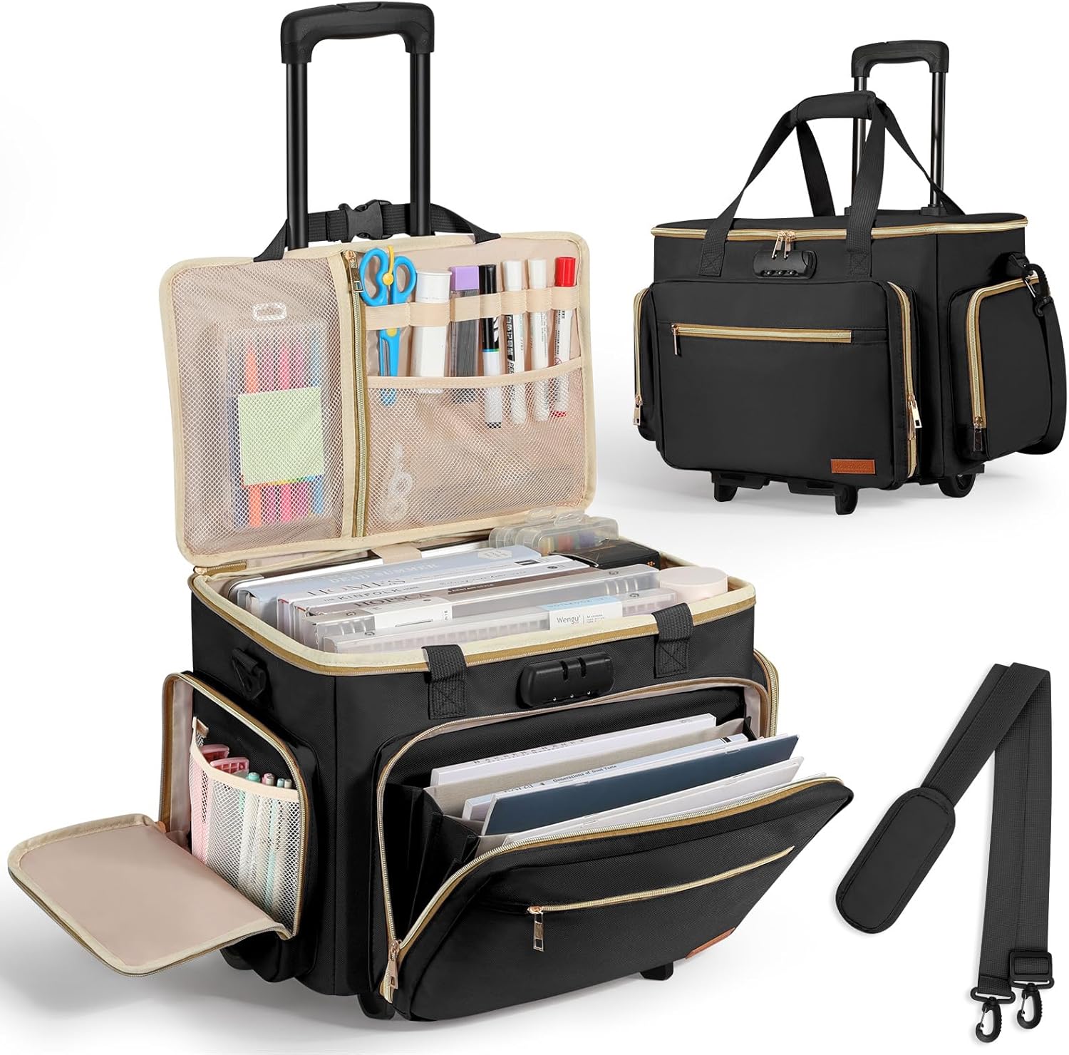 Housolution Rolling Teacher Bag with Wheels, Fits for 17