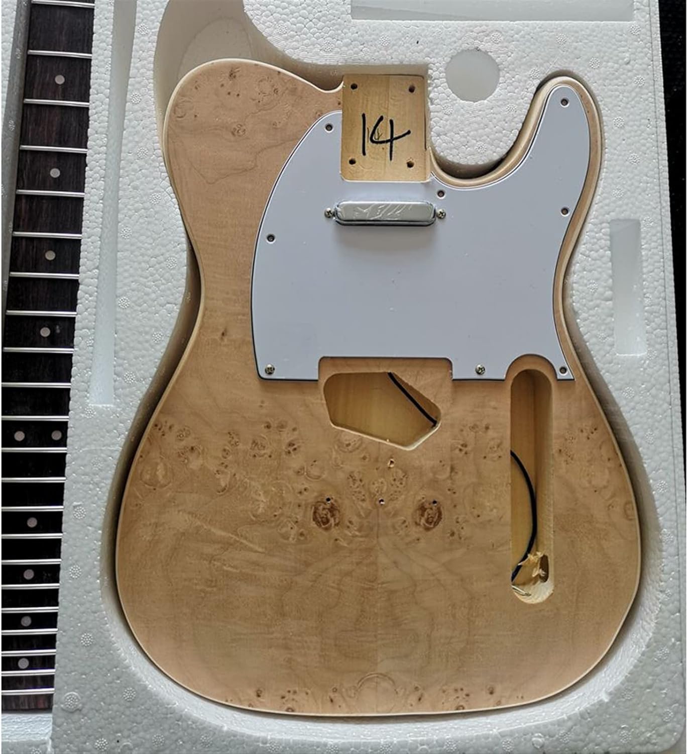 TSTS Unfinished Guitar DIY Kit Basswood Body with Rosewood Fingerboard Includes All Mounting Screws Unfinished Electric Guitar Kit