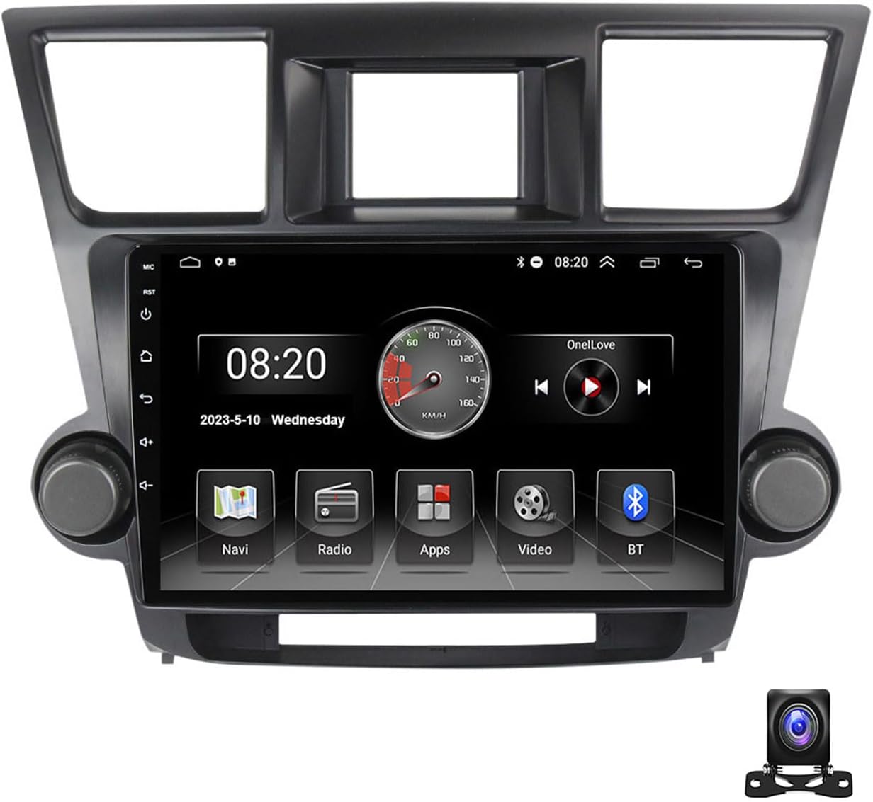 Double Din Car Stereo, 9 Inch Android 11 Touch Screen Car Radio Multimedia Navigation for Toyota Highlander 2007~2013 Support Bluetooth/4G/WIFI/RDS AM FM Radio/SWC/DSP/Carplay