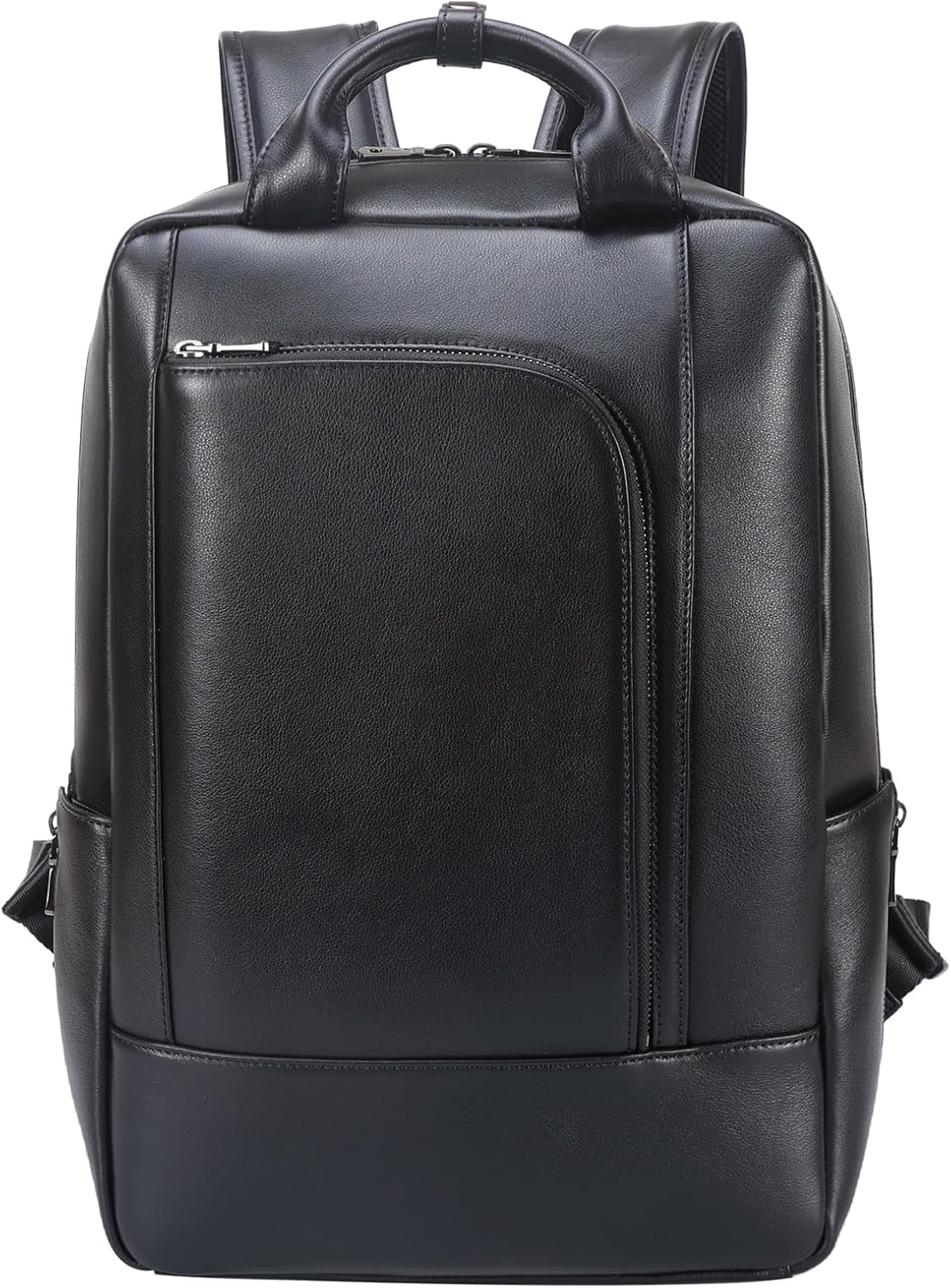 TIDING Genuine Leather Business Backpack for Men Women Professional 15.6 Inch Laptop Bag Work Office Casual Daypack, Black