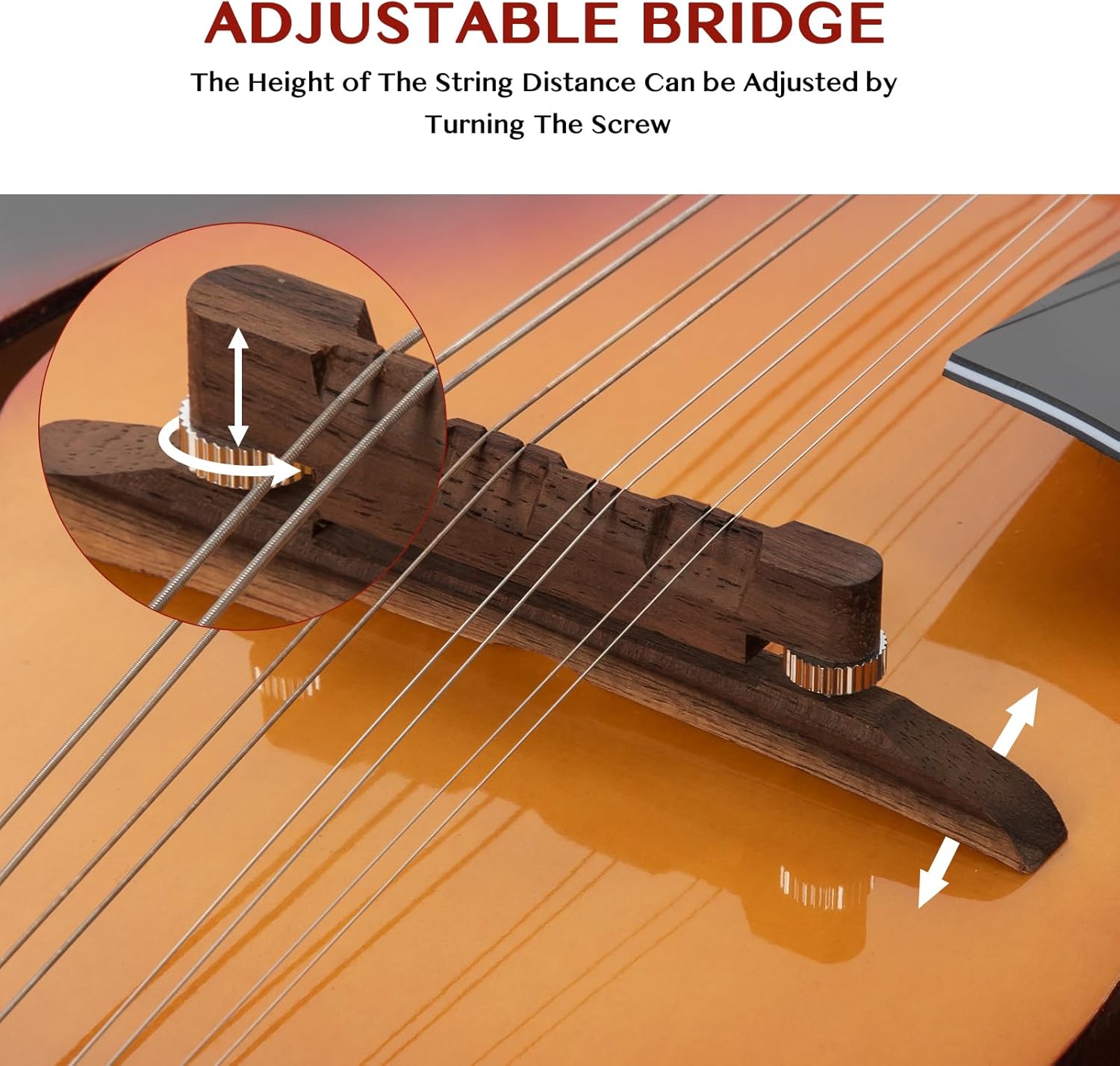 Ktaxon A-Style Mandolin Instrument Kit, 8 Strings Acoustic Mahogany Wood Mandolins Musical, Thickened Gig Bag, Shoulder Strap, Picks for Beginners (Sunburst)