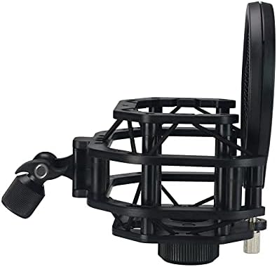 Microphone Shock Mount with Metal Filter Double Metal Mesh Layer Windscreen Wind Screen Microphone Shield for Microphone New