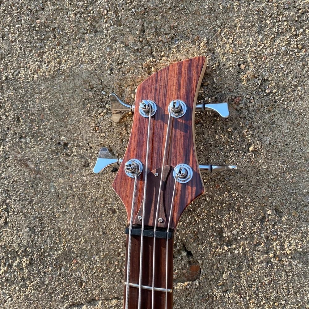 4-String Electric Bass Guitar - Crystal Clear Acrylic Body, Rosewood Accents, 24-Fret Rosewood Fingerboard