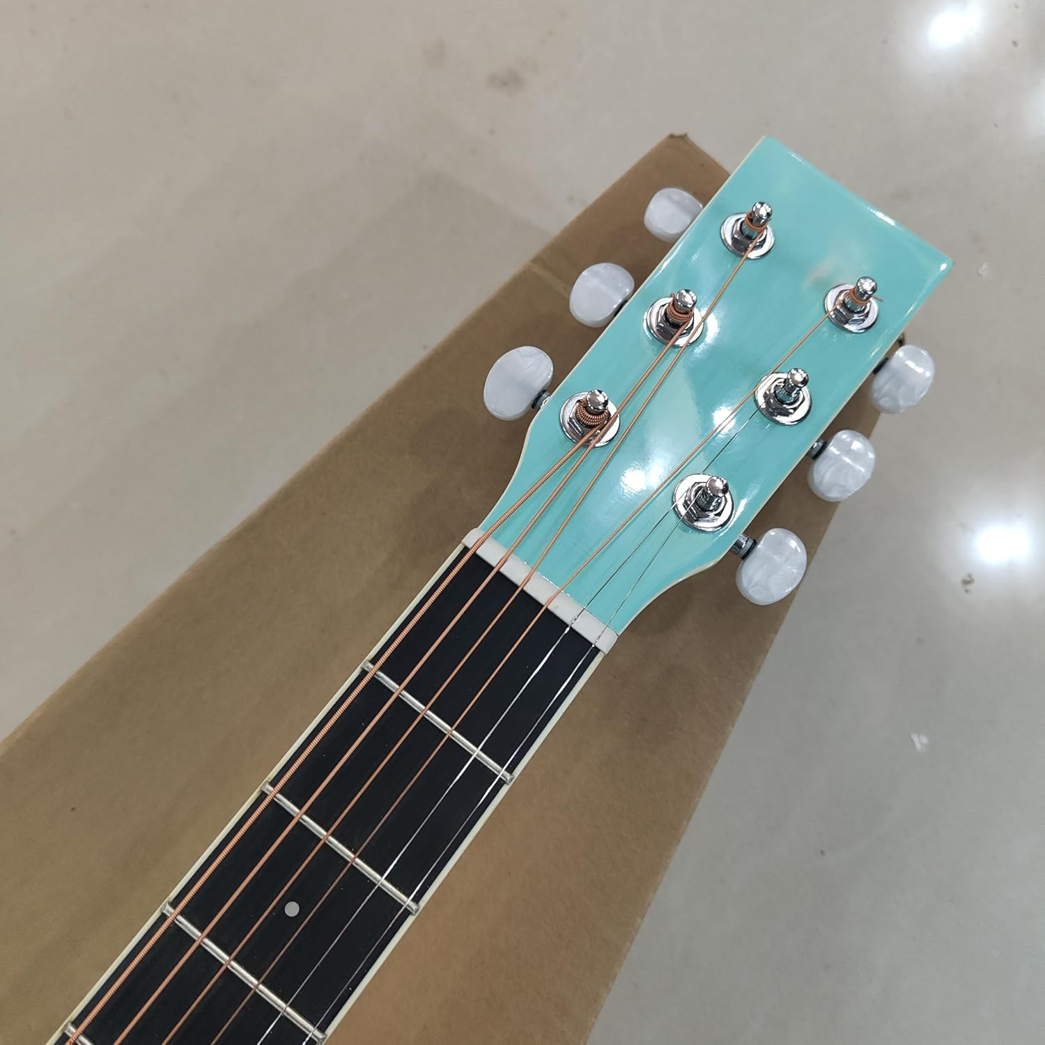 Acoustic Guitar, Turquoise Blue, Full Size Dreadnought, 6-String，36