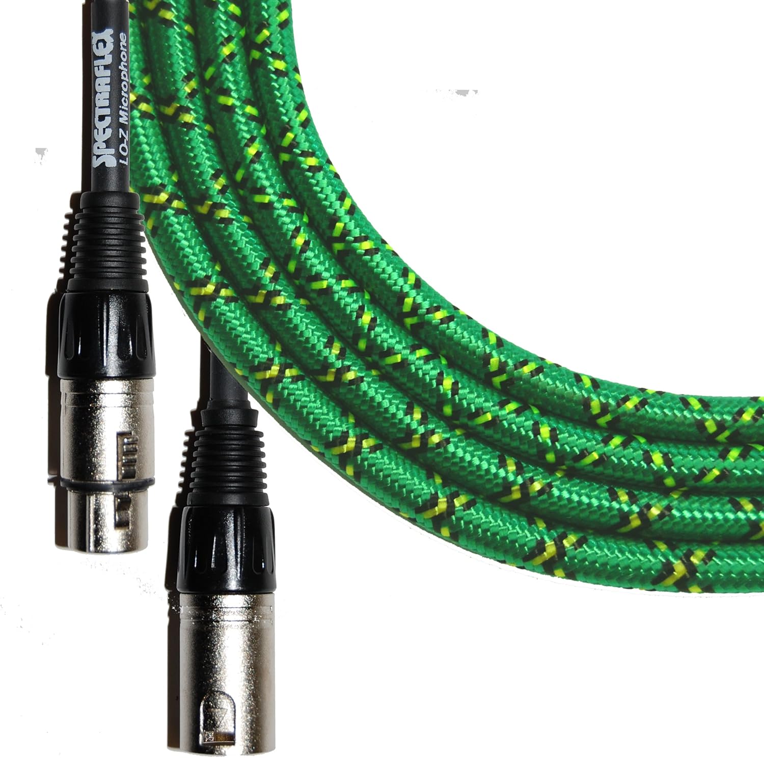 Braided Series Lo-Z Microphone Cable, 30 Foot, Green