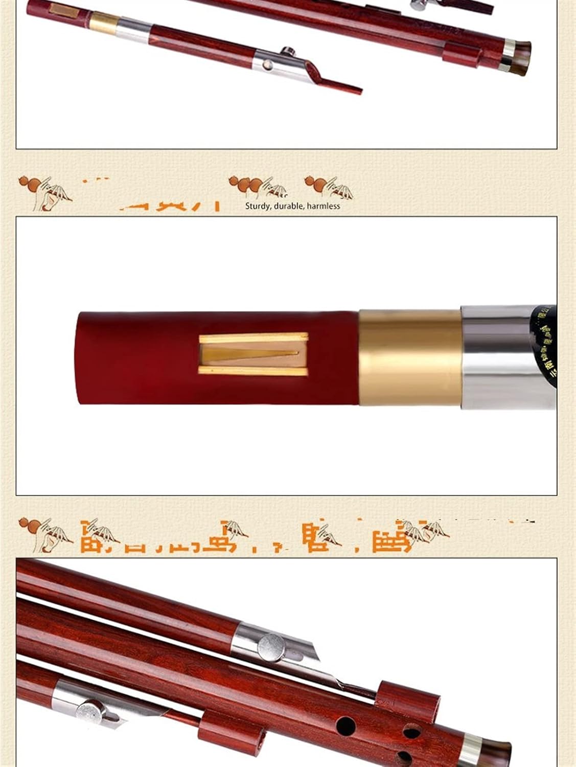 FLFL Hulusi Blue Mahogany Cucurbit Flute Playing Type C Flat B Cucurbit Musical Instrument (Color : C)