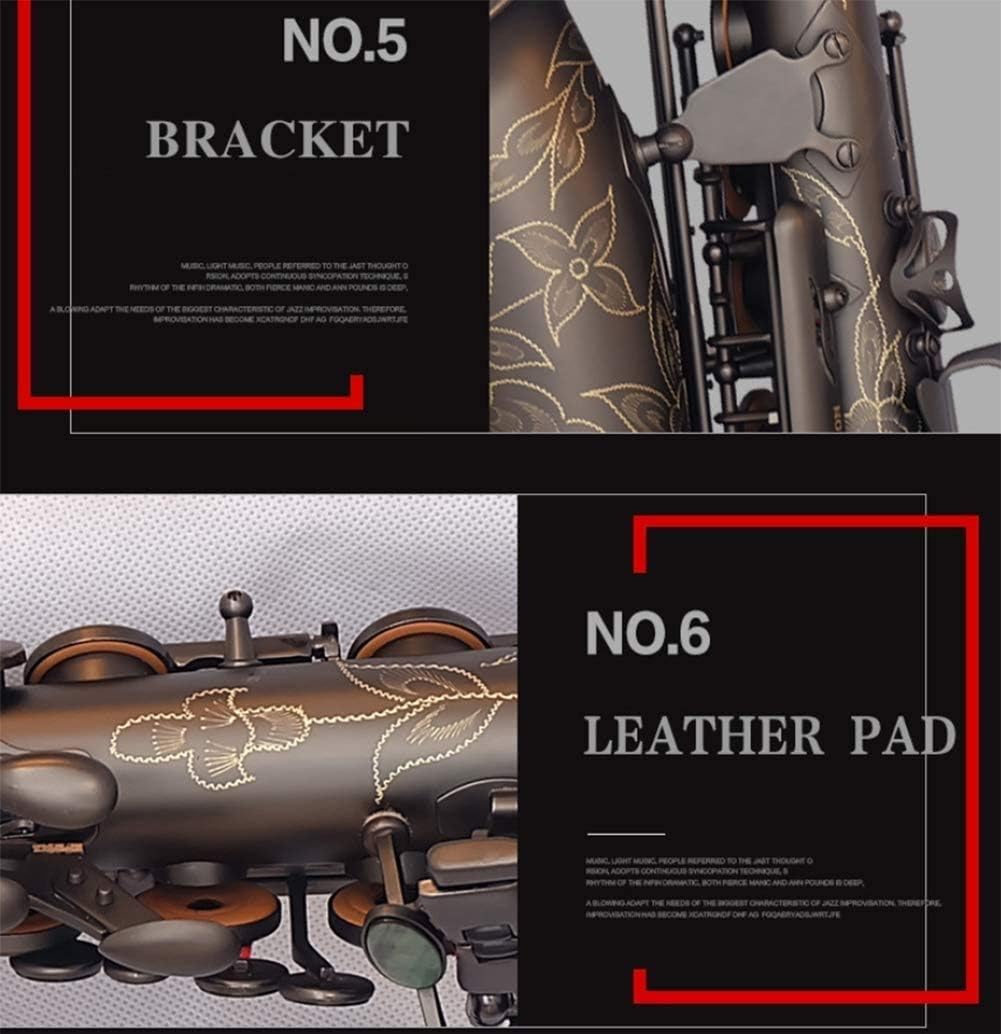 Saxophone Blue Laquer, Alto Saxophone Brass Lacquered Gold E Flat Sax Key Type Woodwind Instrument with Cleaning Brush Cloth Gloves Cork