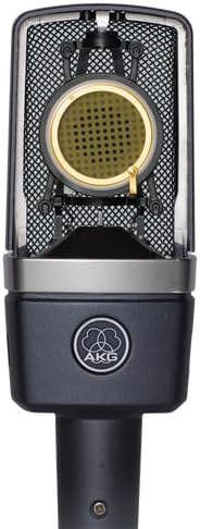AKG Pro Audio C214 Studio Grade Professional Large Diaphragm, Single Capsule, Vocal and Instrument Condenser Microphone with Rugged Aluminum Carrying Case. XLR Connector. Gray with Gold