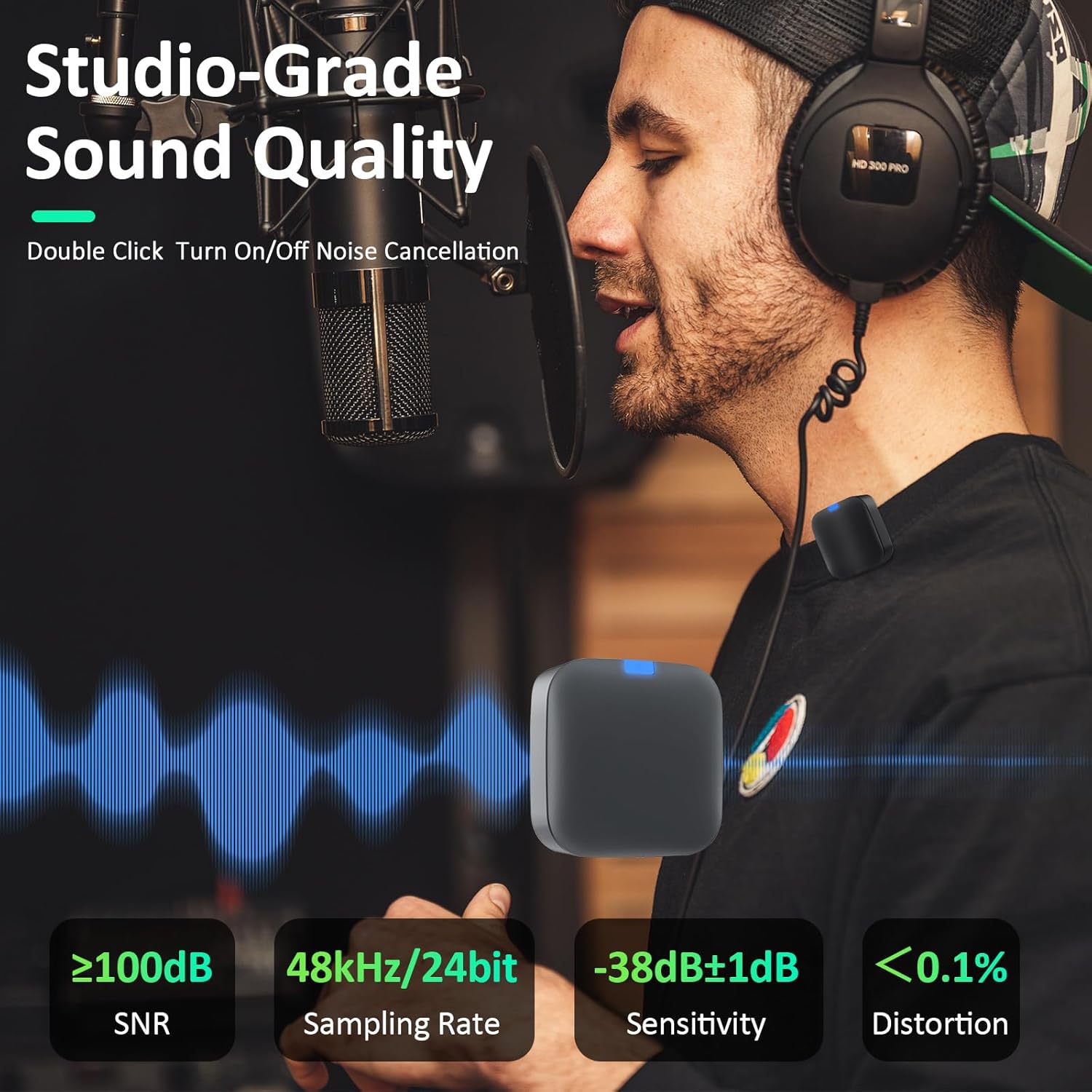 S8 Pro Mini Lavalier Wireless Microphone for iPhone,USB C Phone,Camera,Laptop,48KHz 24Bit Digital/Analog Output,Noise Canceling,30H Battery Tiny Clip/Magnet Mic for Video Recording,Filming