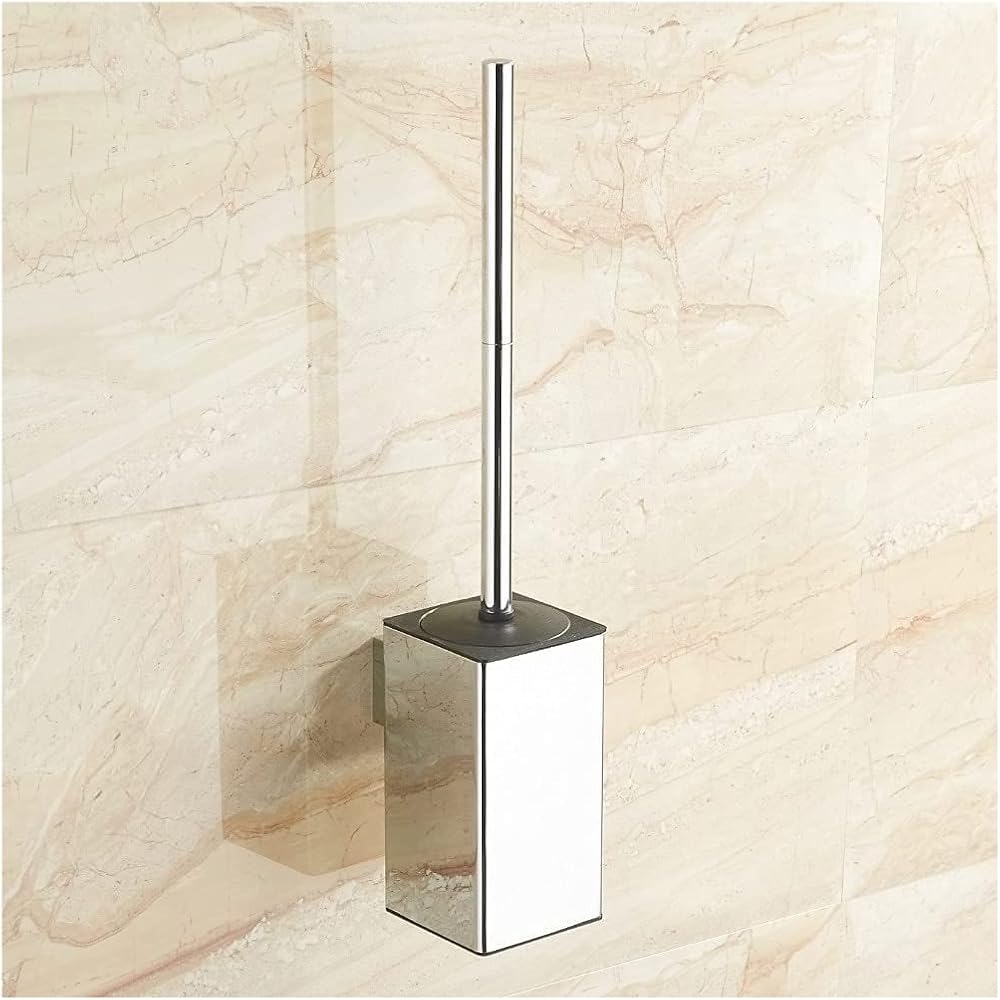 Toilet Brushes Toilet Brush and Holder 304 Stainless Steel Toilet Brush Holder Bathroom Cleaning Brush Holder with Toilet Brush Wall Mount Toilet Bowl Brush Toilet Brush Holder Toilet Brush