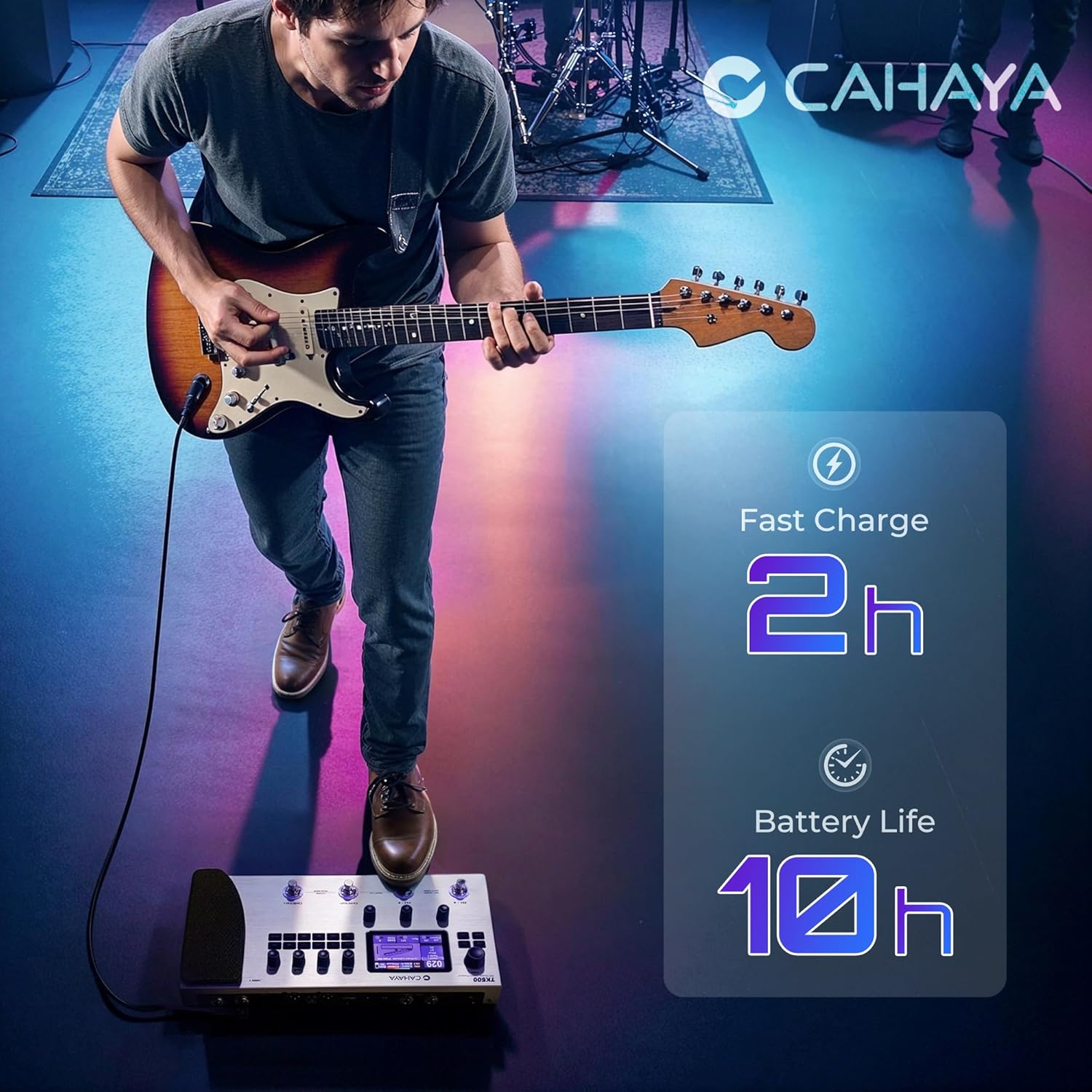 CAHAYA Guitar Pedal Board Multi-Effects: Professional Grade with 320 Effects 120 Amplifier Models Looper IR Cabinet Simulations Multi Effect Processor Pedal Board for Acoustic Electric Guitar & Bass