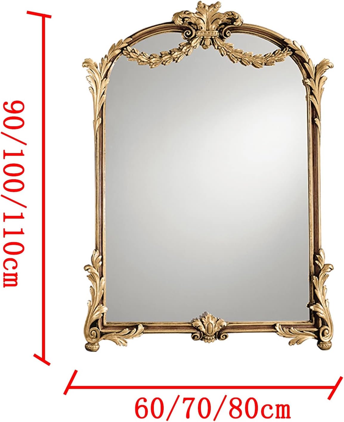 WORDFUN Wall Mount Makeup Mirror Metal Framed Bathroom Mirror Decorative Mirror,Rounded Corners Smooth Elaborately Crafted Sturdy and Stable, for Bedroom, Bathroom, Living Room, Hallway