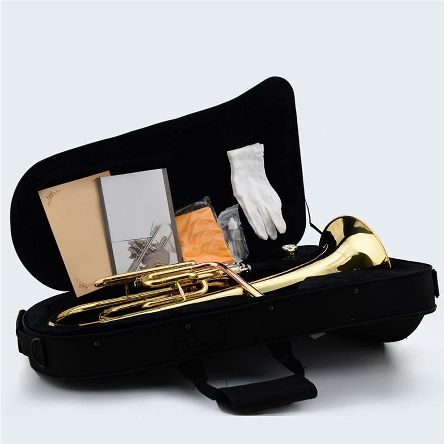 Student Trumpet Professional E Flat Keys High Grade Gold Brass Wind Instrument with Mouthpiece and Case