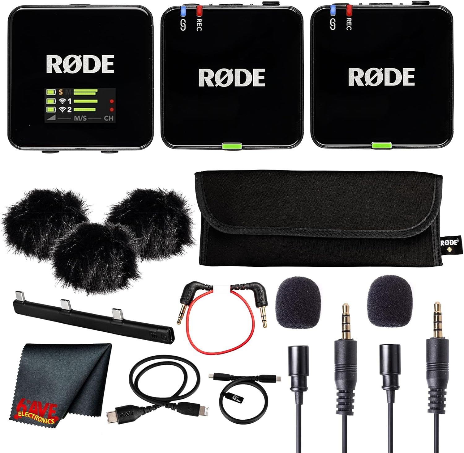 Rode Wireless GO III (Gen 3) Dual Channel Mic System | Compact 2.4GHz, 32-Bit Float Recording, Wireless Microphone for Cameras, Smartphones & Lavalier Use + 2X Lavalier Omnidirectional Condenser Mics