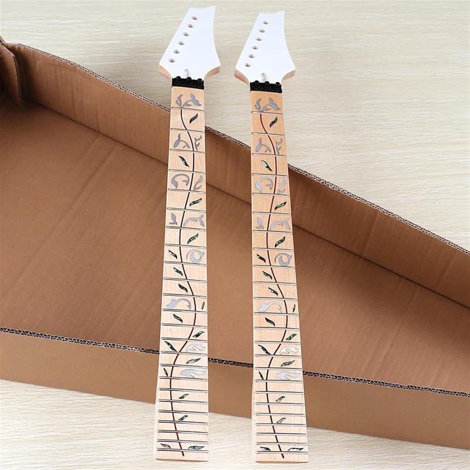 Replacement Guitar Neck Canada Maple 6 Strings Electric Guitar Neck Wood Guitar Neck Matte 24 Frets Gold Color Nut Lock 57mm Heel Width(2)