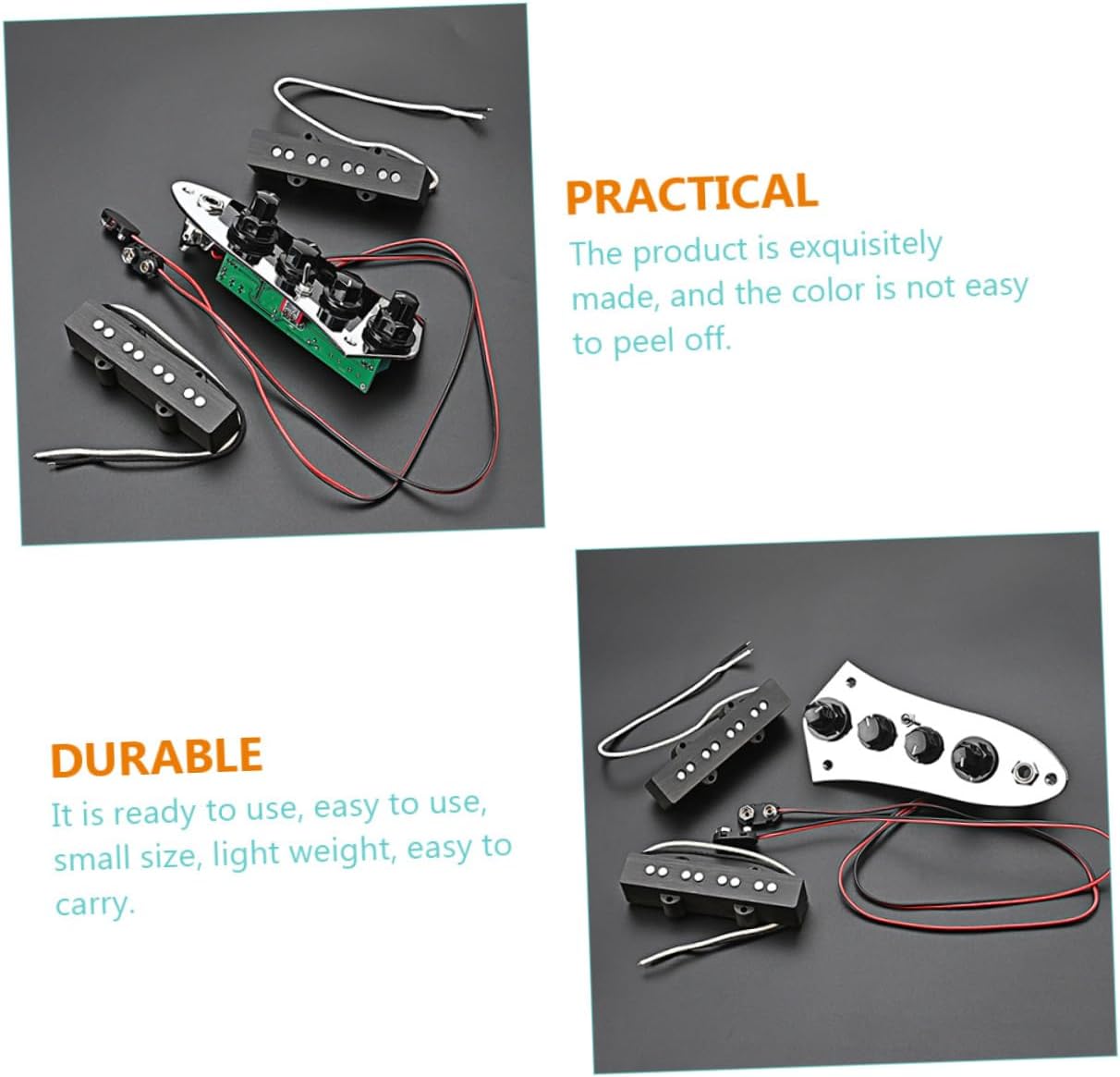 Milisten 1set String Bass Pickups Easy Installation Musical Instrument Pickup Set Bass Guitar Accessories